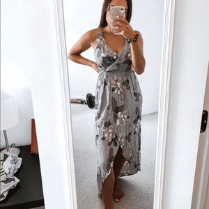 ASTR Ruffle Surplice High/Low Maxi Floral Maxi Dress Small